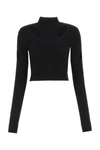 Dion Lee Black Viscose Blend Top In Black