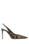 Dolce & Gabbana Dolce&gabbana Sandali Donna Pelle Marrone/leopardato In Animal Print