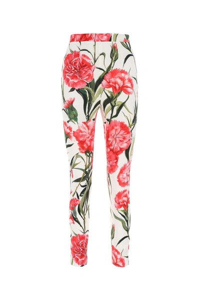 Dolce & Gabbana Floral-print Silk Leggings