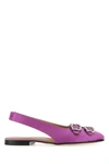 Edhen Milano Purple Satin Sunset Ballerinas In Purple