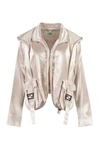 Fendi Viscose Satin Jacket In Ivory