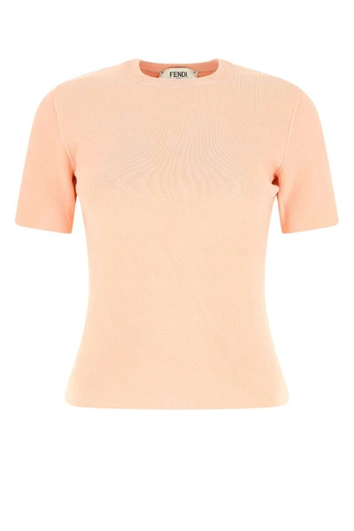 Fendi Jacquard Ff Knitted Top In Pink