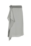 Fendi Asymmetrical Grey Skirt With Draped Detail In Grey