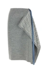 Fendi Wool Blend Skirt With Asymmetric Hem And Elasticated Waistband In Grey