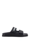 Dsquared2 Solid Color Sandals With Velcro Closure In Nero