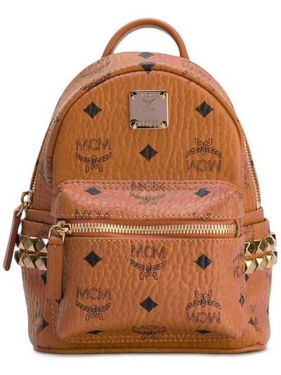 Mcm Baby 'stark' Backpack In Brown