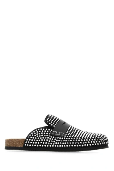 Jw Anderson Crystal-embellished Slip-on Mules In Black