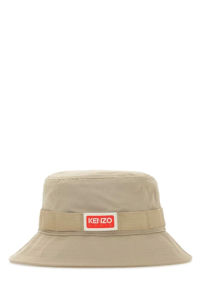 Kenzo Jungle Logo Patch Bucket Hat In Cream