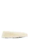 Khaite Shearling Ballerine Flat Shoes In White