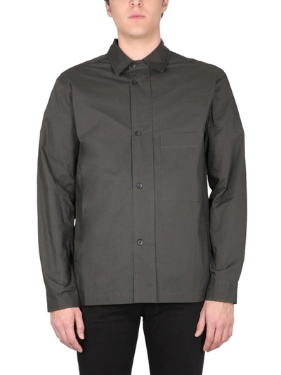 Margaret Howell Offset Placket Shirt In Green