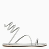 René Caovilla Crystal-embellished Satin Sandals In Grey