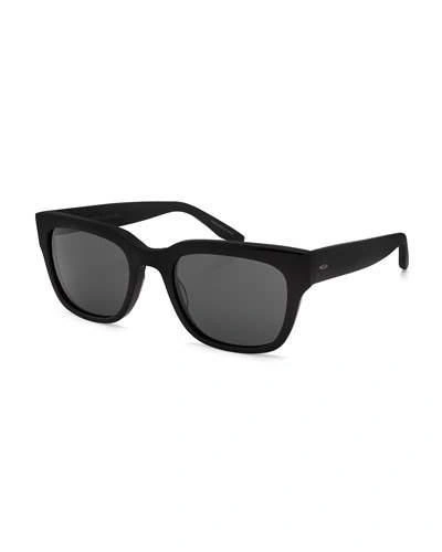 Barton Perreira Men's Stax Rectangular Acetate Sunglasses In Black