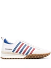 Dsquared2 Legend Sneakers In Leather And Suede In Bianco+blu+rosso