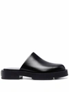 Givenchy Logo Plaque Block-heel Mules In Black