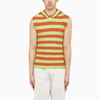 Sunnei Stripped Sleeveless Sweatshirt In Orange