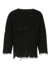 Vitelli Sleeveless Knit With Frayed Hem And Textured Sparkle In Black