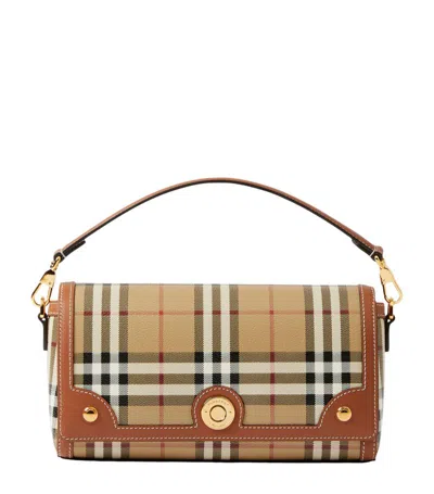 Burberry Check-pattern Top Handle Bag In Brown