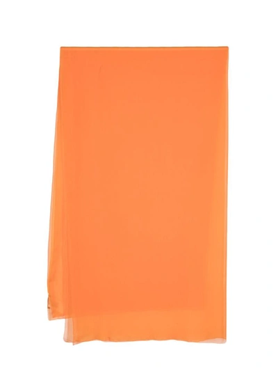 Alberta Ferretti Long Silk Scarf In Orange