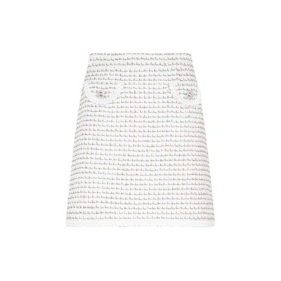 Alessandra Rich Tweed Bouclé Miniskirt In White