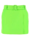 Ami Alexandre Mattiussi High-waisted Belted Miniskirt In Green