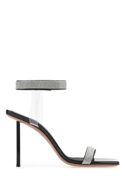 Amina Muaddi Rih 110mm Crystal-embellished Sandals In Black
