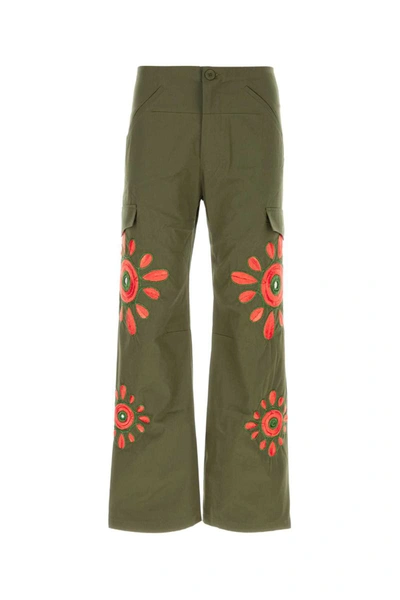 Bluemarble Khaki Embroidered Cargo Trousers