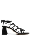 By Far Alexander 70mm Strappy Sandals In Black