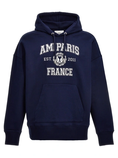 Ami Alexandre Mattiussi Ami Paris Hoodie In Nautic Blue