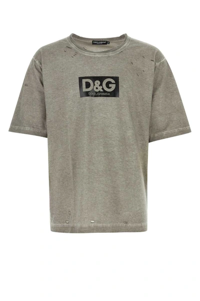Dolce & Gabbana T-shirt Im Distressed-look In Brown