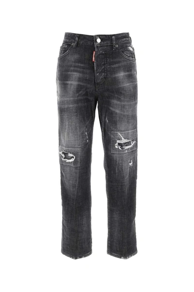 Dsquared2 Black Ripped Knee Wash Boston Jeans