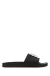Dsquared2 Black Leather D2 Statement Slippers In Black
