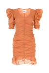 Isabel Marant Étoile Isabel Marant Etoile Woman Copper Cotton Sireny Mini Dress In Orange