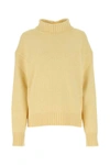 Jil Sander Pastel Yellow Cashmere Blend Oversize Sweater In Yellow