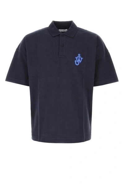 Jw Anderson J.w. Anderson Anchor Patch Polo Shirt In Blue