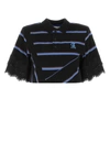 Koché Koche Embroidered Cotton Polo Shirt In Stripped