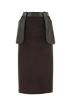 Low Classic Chocolate Synthetic Leather Skirt In Brown