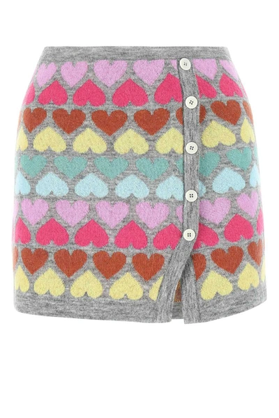 Marco Rambaldi Multicolor Heart-print Mini Skirt