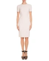 GIVENCHY SHORT-SLEEVE FITTED PENCIL DRESS, SKIN