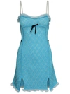 Cormio Sheer-coverage Knitted Dress In Sky Blue