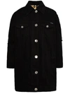 Dolce & Gabbana Longline Distressed Denim Jacket With Chest Pockets In Black