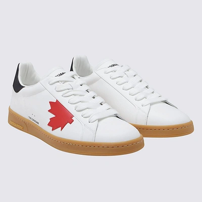 Dsquared2 Man Sneakers White Size 11 Soft Leather