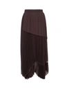 Fabiana Filippi Pleated Asymmetric Skirt In Mahogany