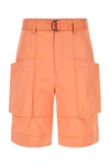 Isabel Marant Peach Cotton Frayis Bermuda Shorts In Orange