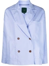 Jejia Charlotte Double-breasted Blazer In Light Blue