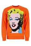 Junya Watanabe Front Patterned Intarsia-knit Jumper In Orange