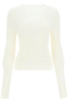 Low Classic Cut-out Detail Long-sleeve Top In White