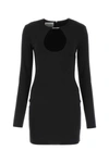 Miu Miu Fitted Keyhole Mini Dress In Black
