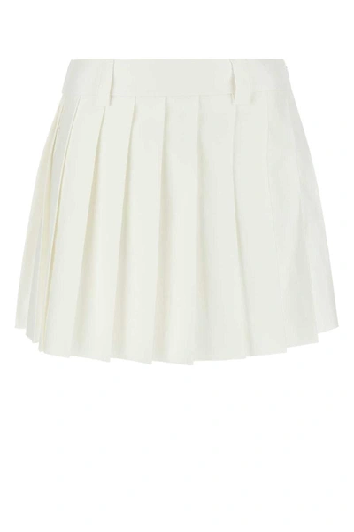 Miu Miu White Cotton Mini Skirt Nd  Donna 44