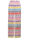 MISSONI MULTICOLOR WIDE PANTS WITH ZIG ZAG MOTIF IN VISCOSE WOMAN