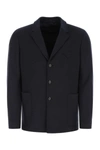 Prada Navy Blue Cashmere And Wool Blend Blazer In Blue